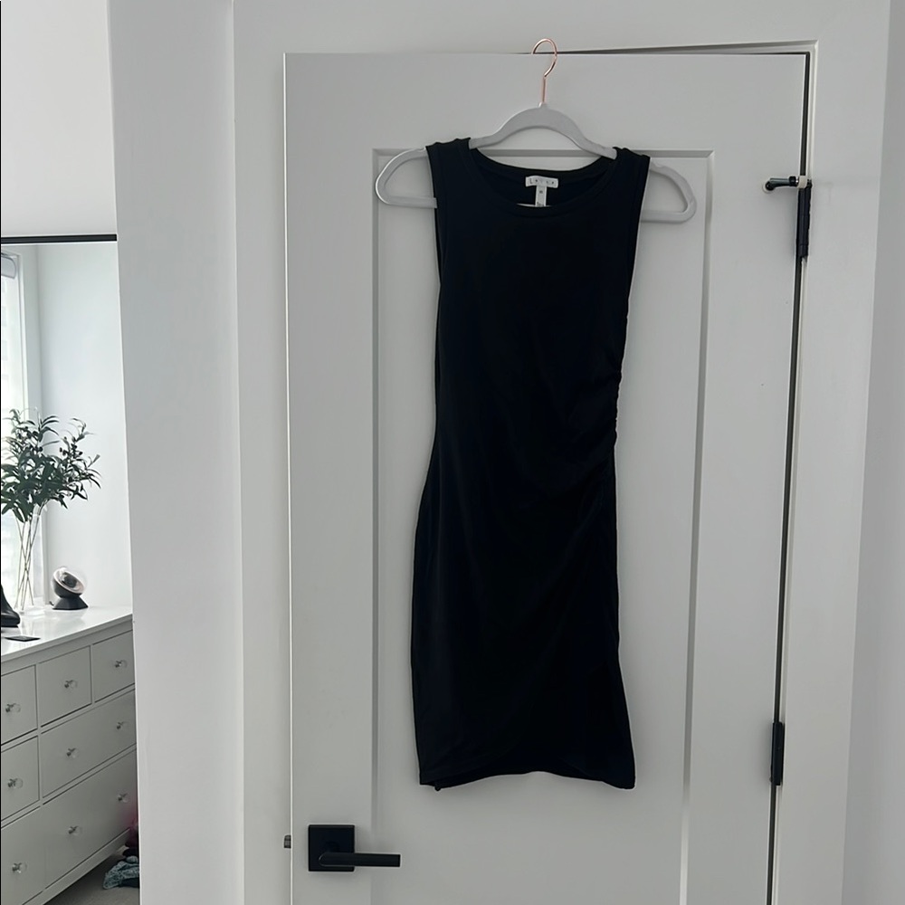 Nordstrom Ruched Black Sleeveless Dress